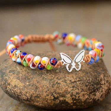 Colorful Flower Beads Butterfly Bracelet-Your Soul Place
